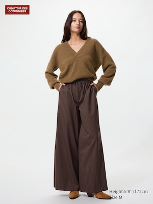 Wool Blend Wide Trousers
