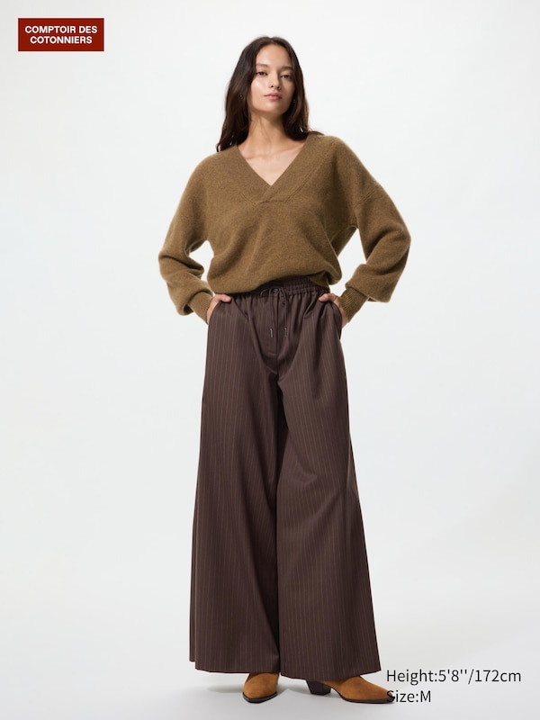 Pantalon large en laine