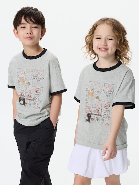 Uniqlo - T-Shirt Ut Ny Pop Art (Jean-Michel Basquiat) - Gris - 9-10 Ans (140Cm)