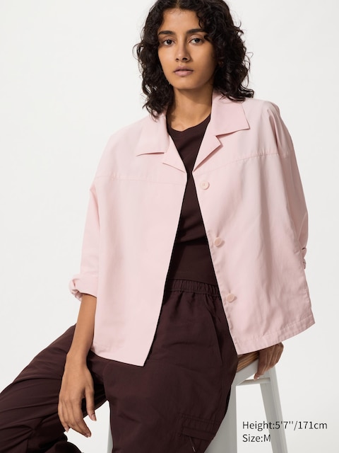 Uniqlo Lyserød - Open Collar Short Jacket - M