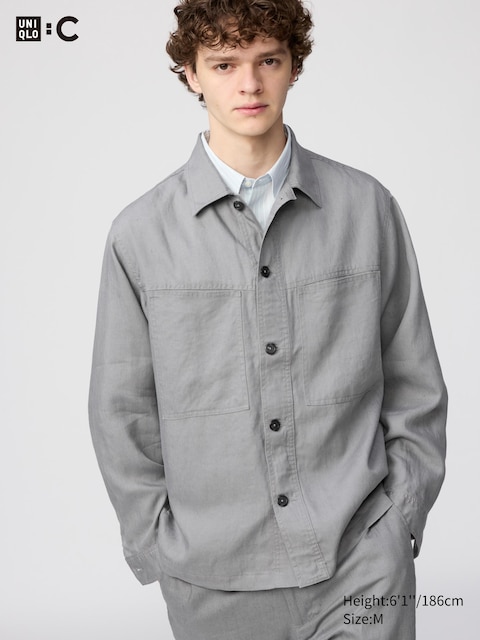 Uniqlo - Surchemise 100% Lin Premium - Gris - L