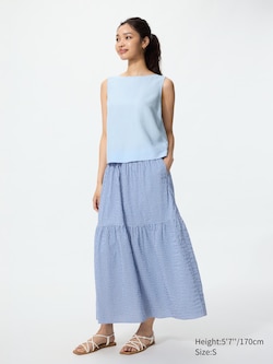 Linen Blend Blouse (Sleeveless)