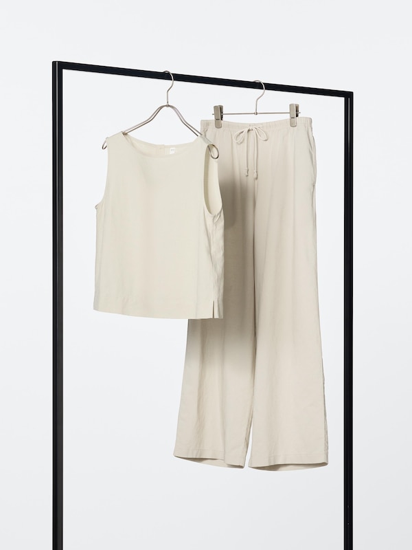 Blouse van Linnenmix (Mouwloos)