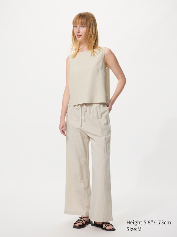 Blouse van Linnenmix (Mouwloos)