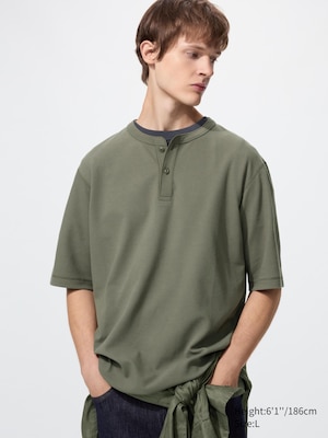 DRY Waffle Henley Neck T-Shirt