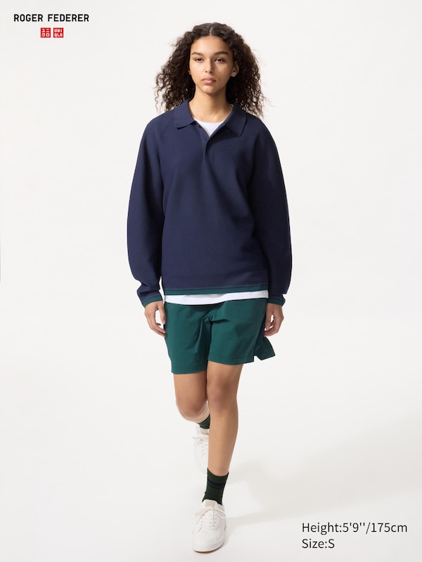 Washable 3D Knit Seamless Polo Shirt (Long Sleeve)