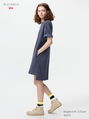 Oversized T-Shirt Dress (Short Sleeve, Colour Block)
