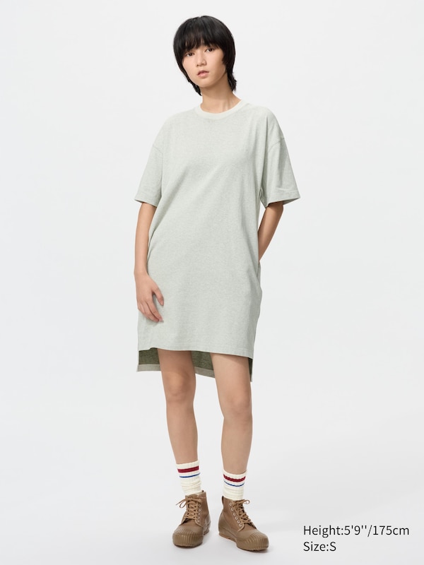 Oversized T-Shirt Dress (Short Sleeve, Colour Block)