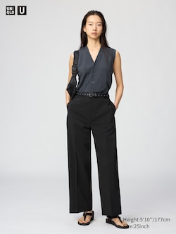High Rise Straight Trousers