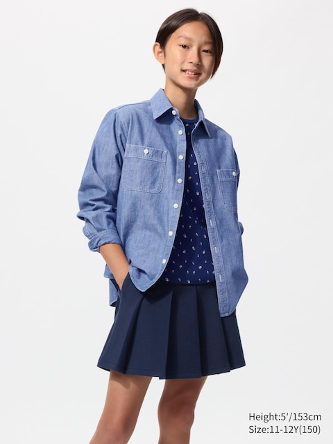 Uniqlo - Minifalda-Pantalón Dry - 7-8 Años (130Cm) Azul Marino Unisex Niño