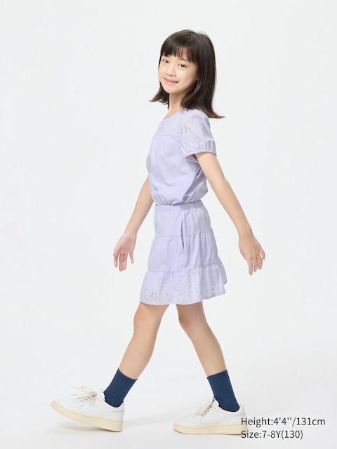 Uniqlo - Minifalda-Pantalón Calada - 7-8 Años (130Cm) Lila Unisex Niño