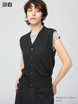 Washable Button-Down Knit Vest