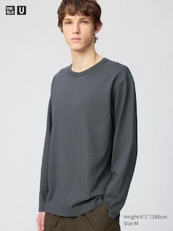Washed Heavy Jersey Crew Neck T-Shirt (Long Sleeve)