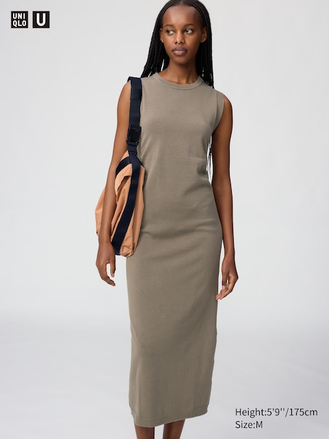 Uniqlo - Robe En Maille De Coton 3D Sans Coutures (Sans Manches) - Marron - Xl