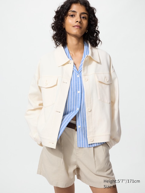 Uniqlo - Veste Relax En Jersey - Blanc Cassé - Xs