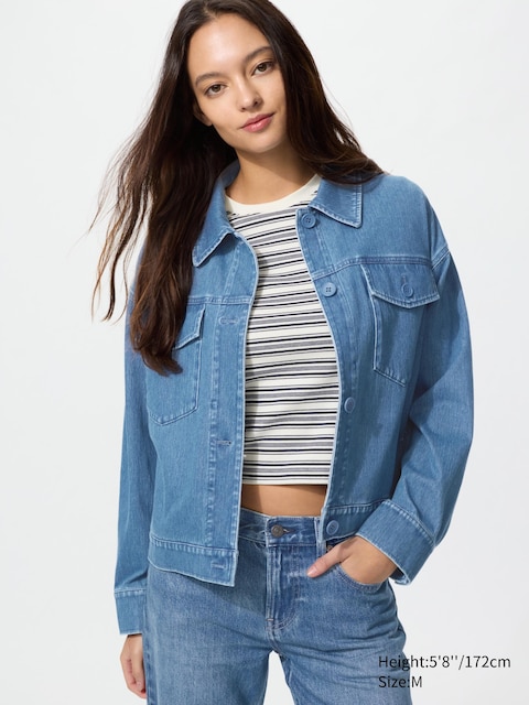 Uniqlo - Chaqueta Vaquera Relax - L Azul Mujer