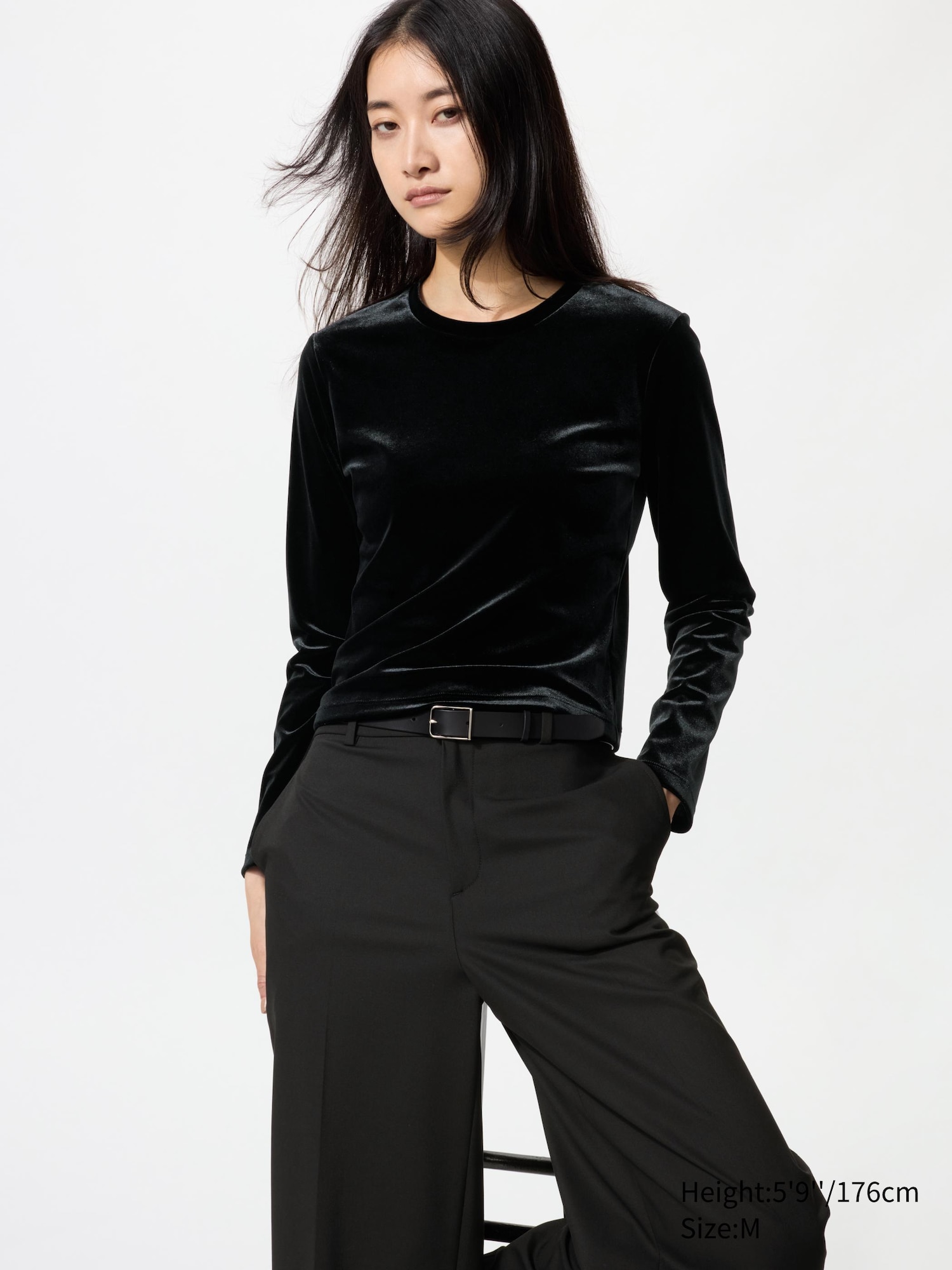Women's Soft Velour T-Shirt (Long Sleeve) | UNIQLO GR