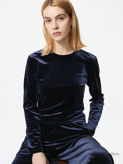 Velours Langarmshirt