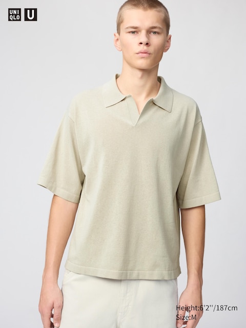 Uniqlo - Pull Style Polo (Col Skipper) - Beige - M