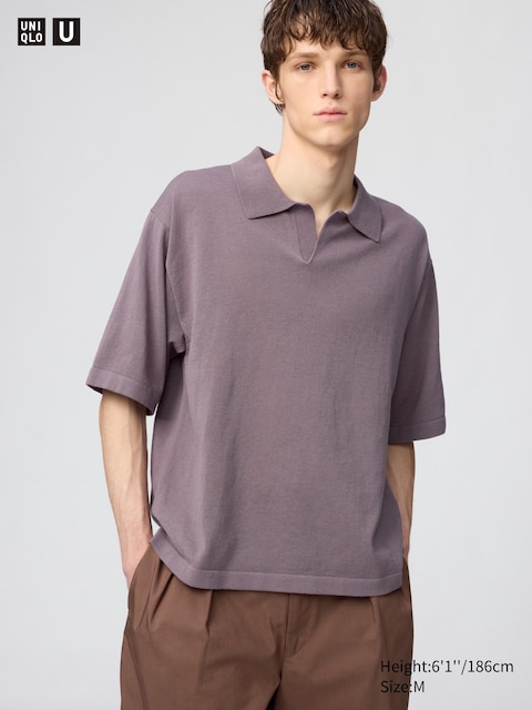 Uniqlo - Pull Style Polo (Col Skipper) - Violet - M