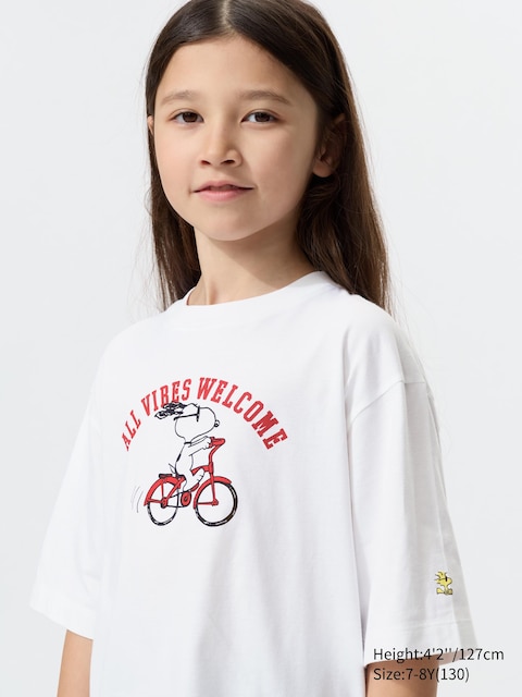 Uniqlo - T-Shirt Ut Peanuts - Blanc - 7-8 Ans (130Cm)