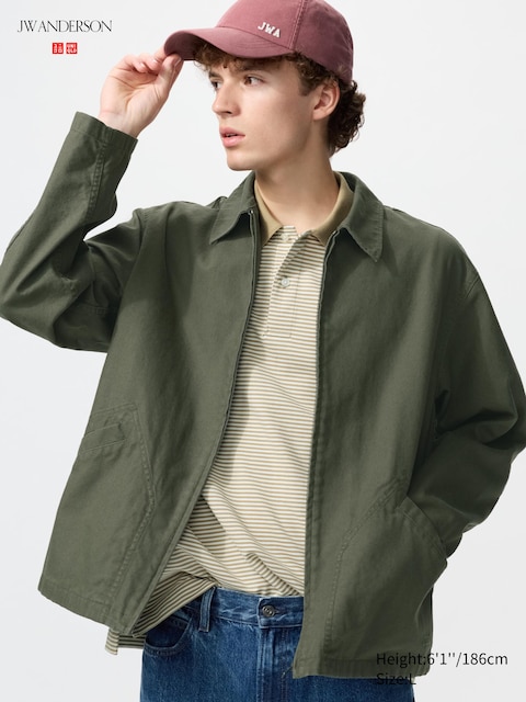 Uniqlo - Chaqueta Cremallera - Xs Verde Oliva Hombre