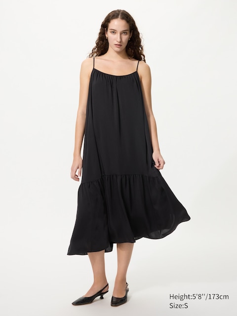 Uniqlo - Robe Caraco À Volants - Noir - Xl