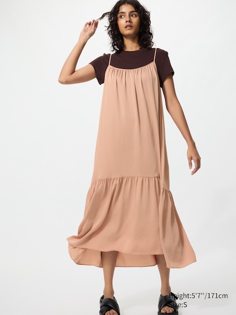 Uniqlo - Robe Caraco À Volants - Rose - M
