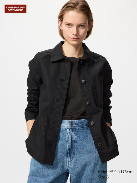 Uniqlo - Veste En Lin Et Coton Mélangés - Noir - L