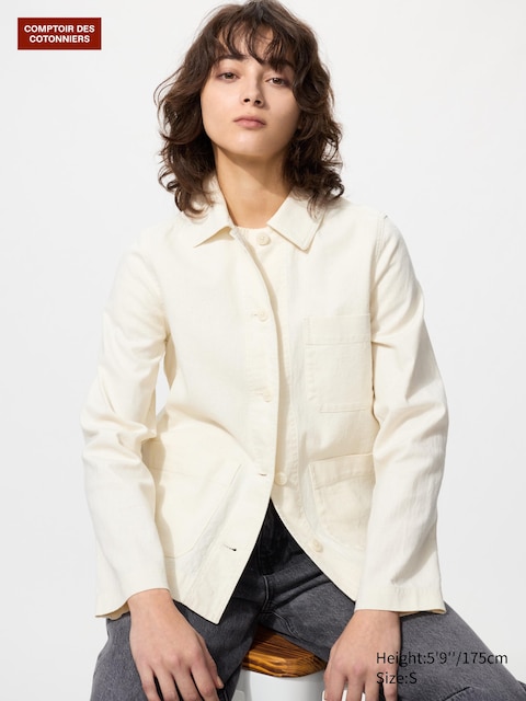 Uniqlo - Veste En Lin Et Coton Mélangés - Nude - Xl