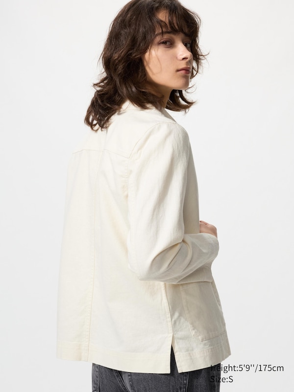 Linen Cotton Blend Jacket