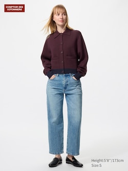 High Rise Straight Cropped Jeans