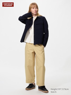 Cotton Baggy Ankle Trousers