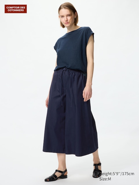 Uniqlo - Jupe-Culotte En Coton - Bleu - Xs