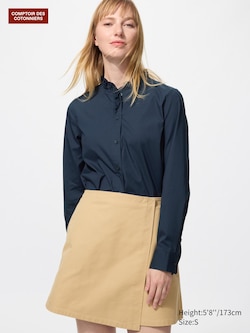 Cotton Blend Frill Shirt