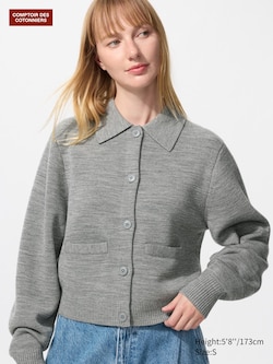 Merino Polo Neck Cardigan