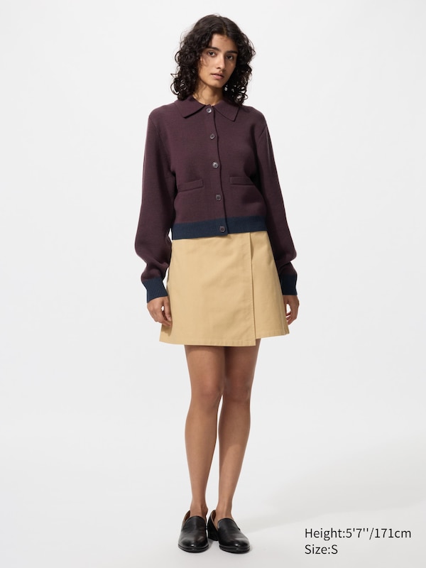 Merino Polo Neck Cardigan