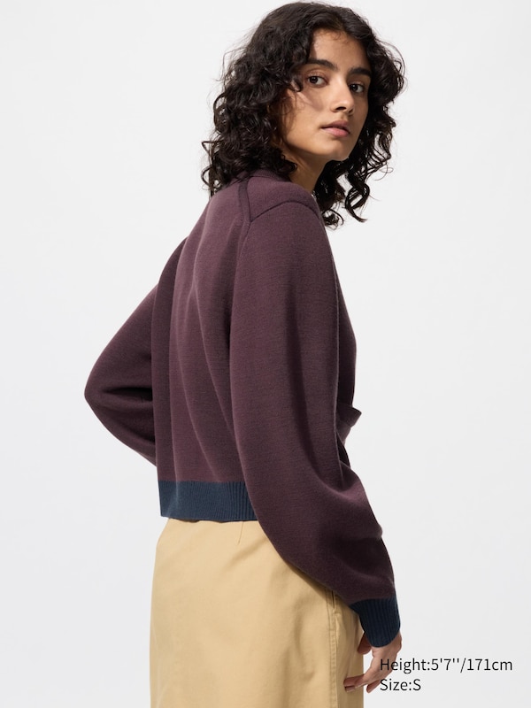 Merino Polo Neck Cardigan