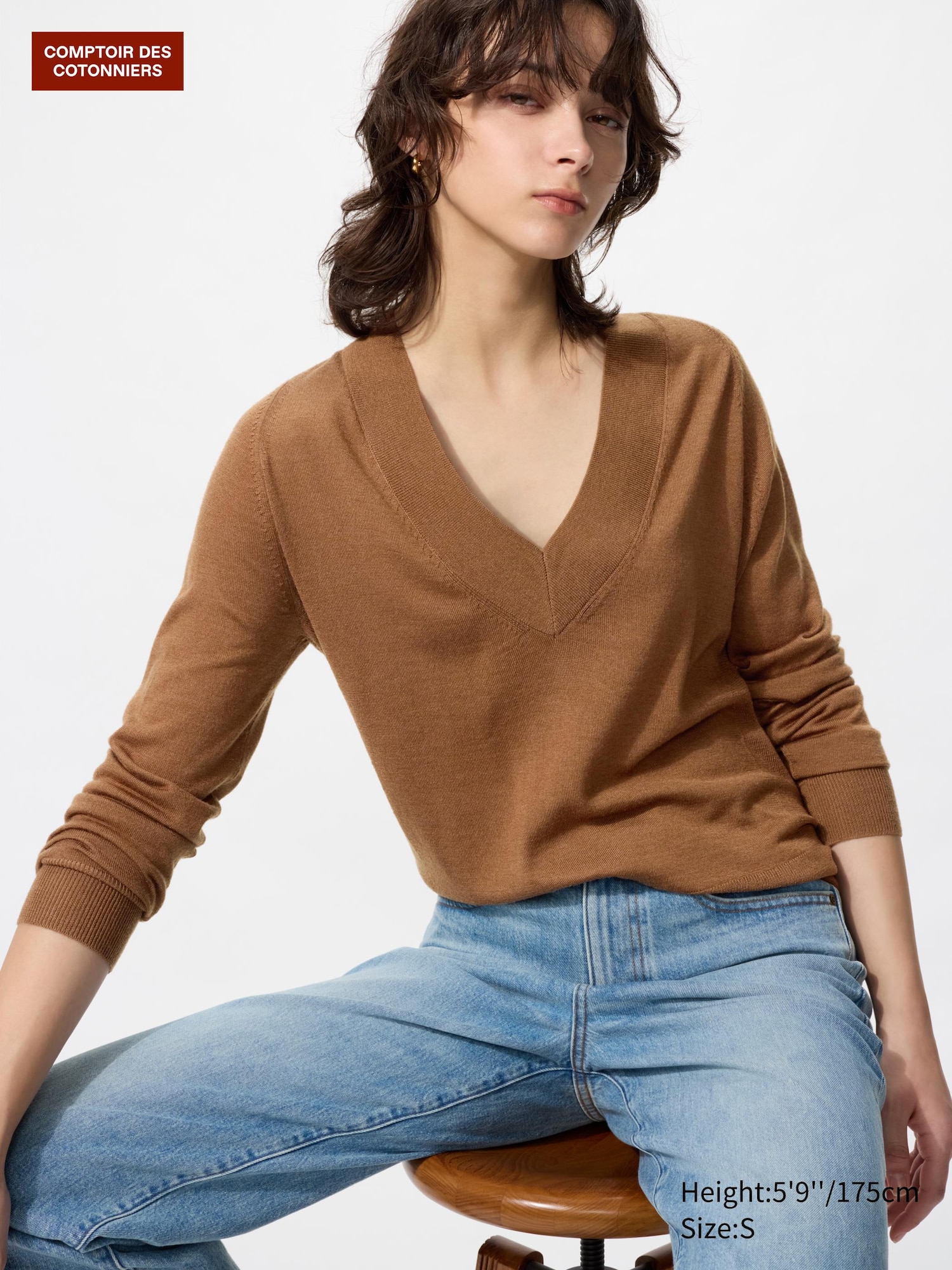Maglione Merino Misto Seta Scollo a V