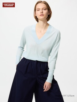 Pull femme uniqlo bleu XS 34 en laine - Vêtements