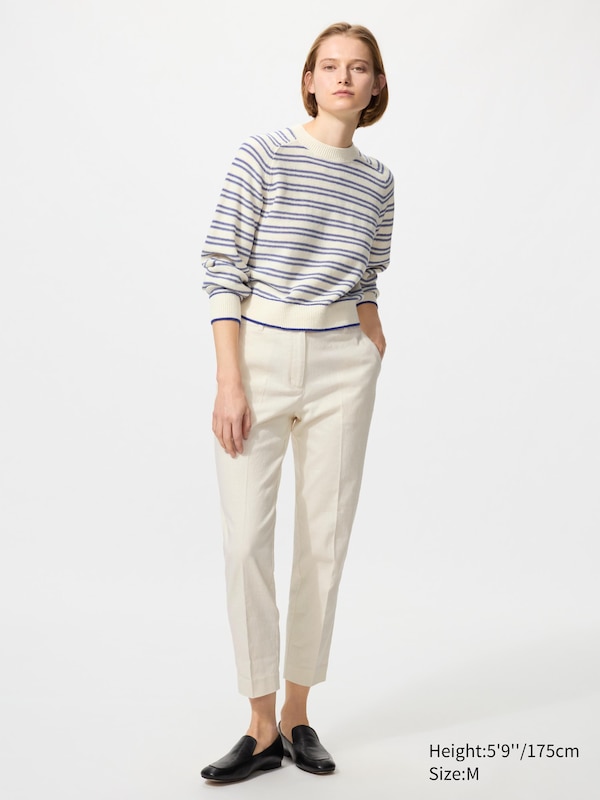 Chunky Linen Crew Neck Jumper