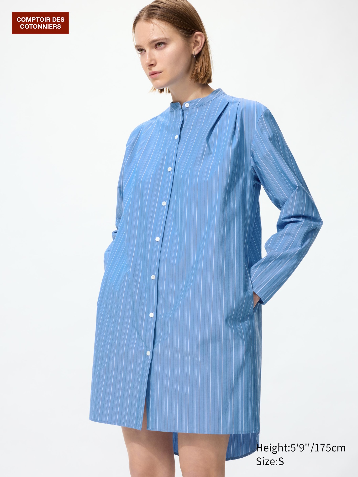 Vestito Chemisier Cotone Taglio Corto a Righe