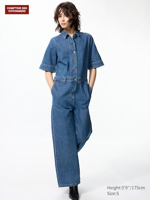 Denim Jumpsuit (Short Sleeve)
