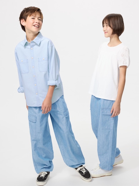 Uniqlo - Pantalón Jogger Cargo - 9-10 Años (140Cm) Azul Unisex Niño