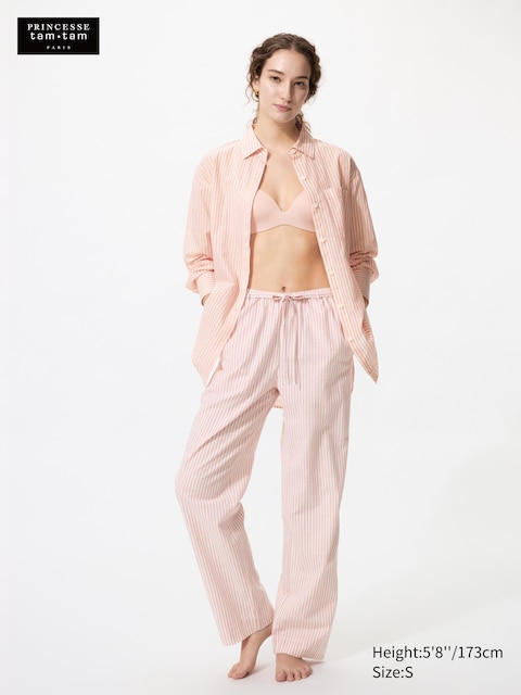 Uniqlo - Pantalon En Coton Et Rayonne Mélangés - Rose - S