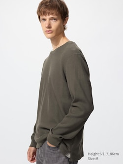 Waffle Crew Neck T-Shirt (Long Sleeve)
