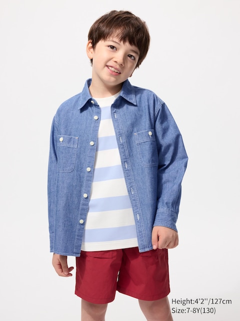Uniqlo - Camisa - 3-4 Años (110Cm) Azul Unisex Niño