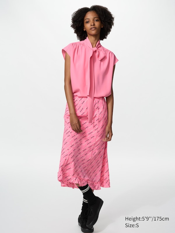 Blouse à col noué (Sans manches)