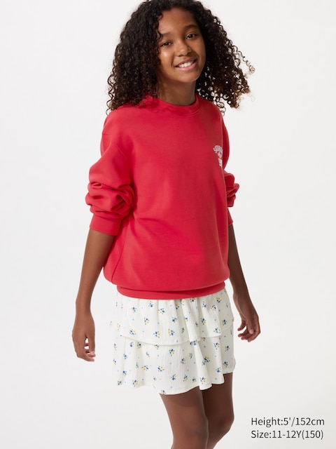 Uniqlo - Minifalda-Pantalón Flores - 9-10 Años (140Cm) Blanco Oscuro Unisex Niño