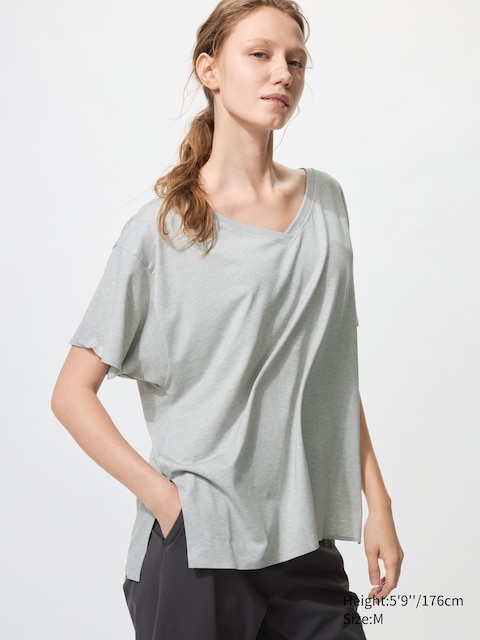 Uniqlo - T-Shirt Airism Relax (Col V) - Gris - M